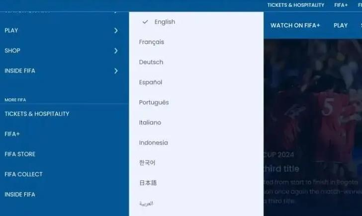 dota2直播-多种语言，唯独没有中文！国际足联官网一个细节得罪中国人